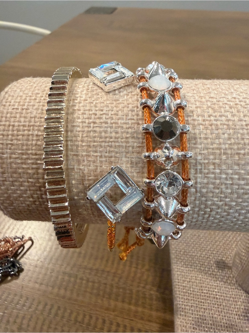 Silver and CZ Accent Women’s Bracelet Set